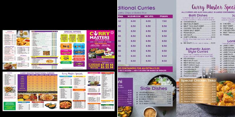 Curry Masters and pizza bar Menu