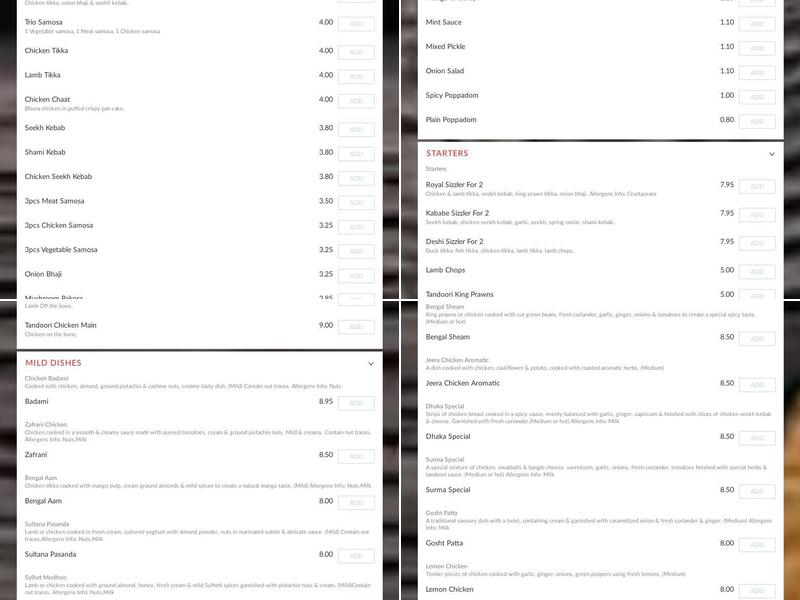 Spice Garden Batley Menu