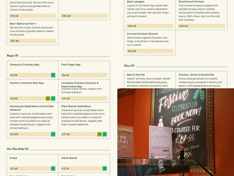 Heathfield Farm - Dining & Carvery Menu