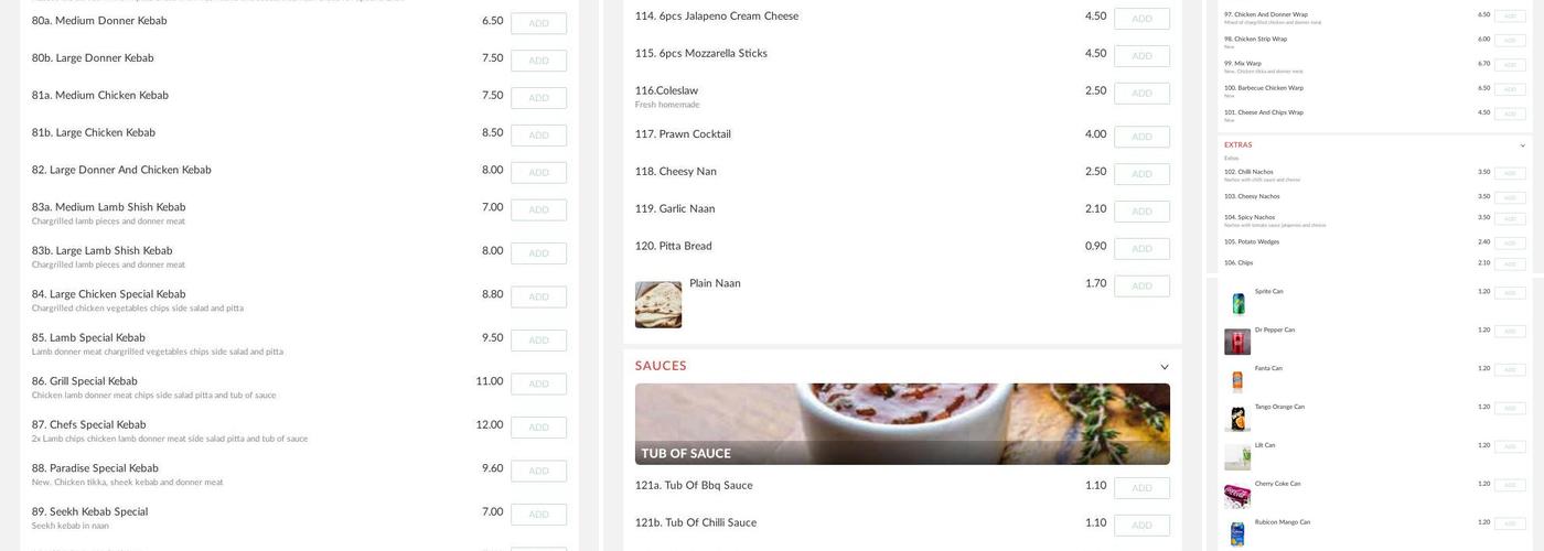 Pizza Paradise Menu