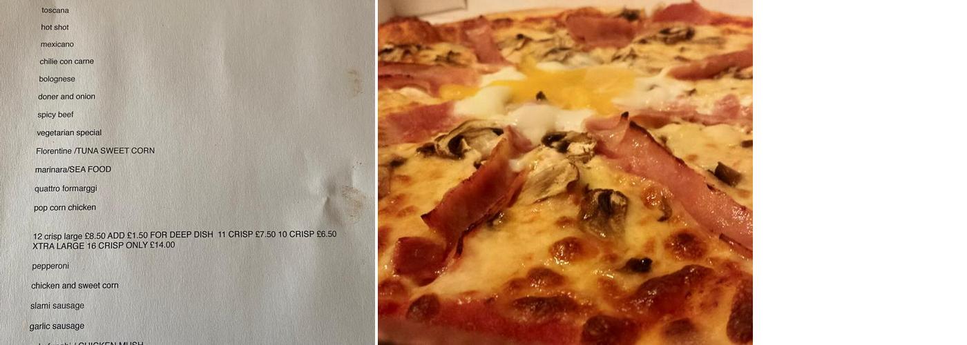 Milnsbridge Pizza Menu