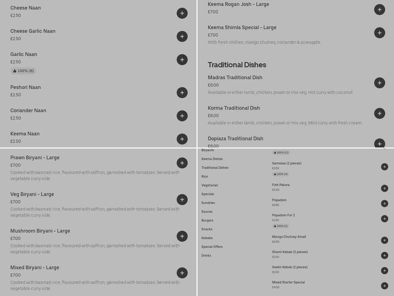 Medina Bismillah Menu