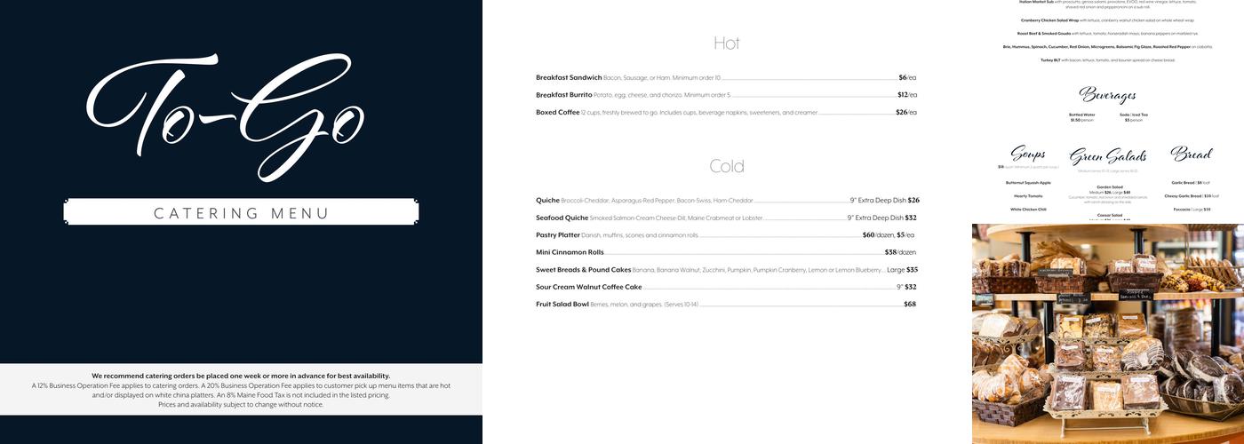 Megunticook Market and Catering Menu