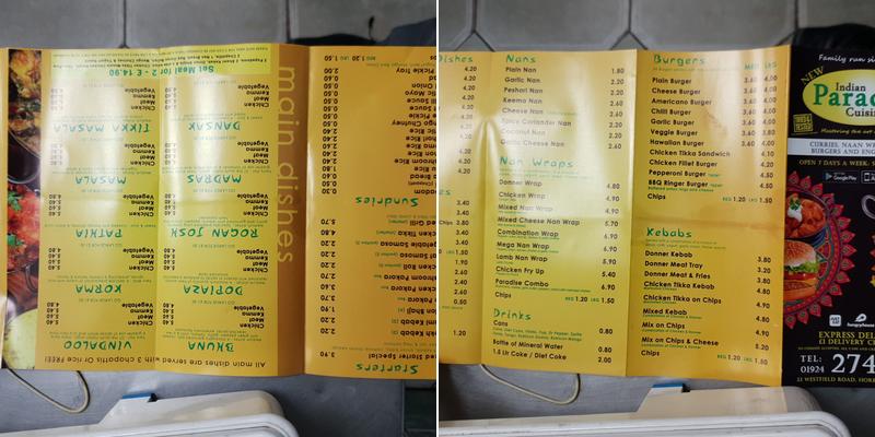 New Indian Cuisine Menu