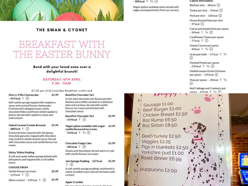 Swan & Cygnet Menu