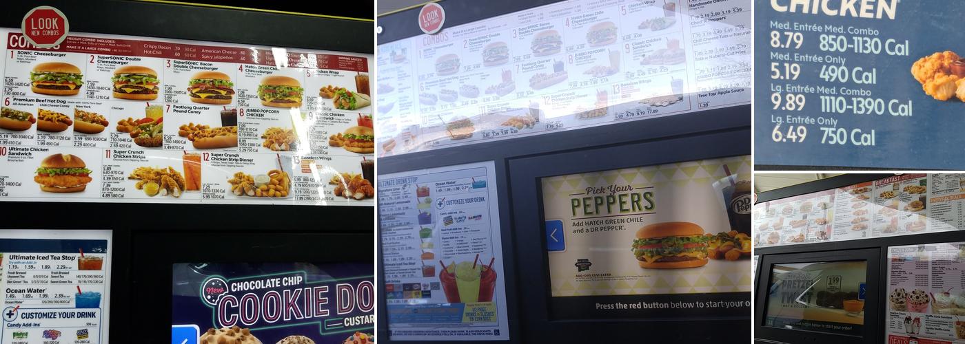 Sonic Drive-In Menu