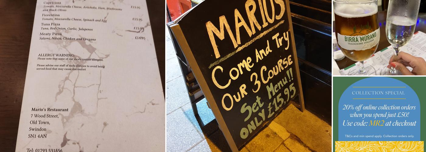Mario's (Swindon) Menu
