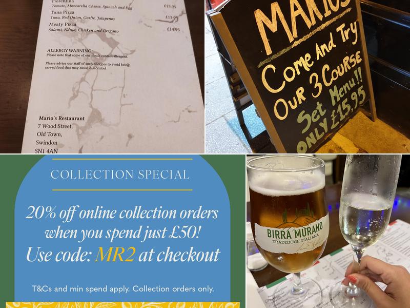 Mario's (Swindon) Menu