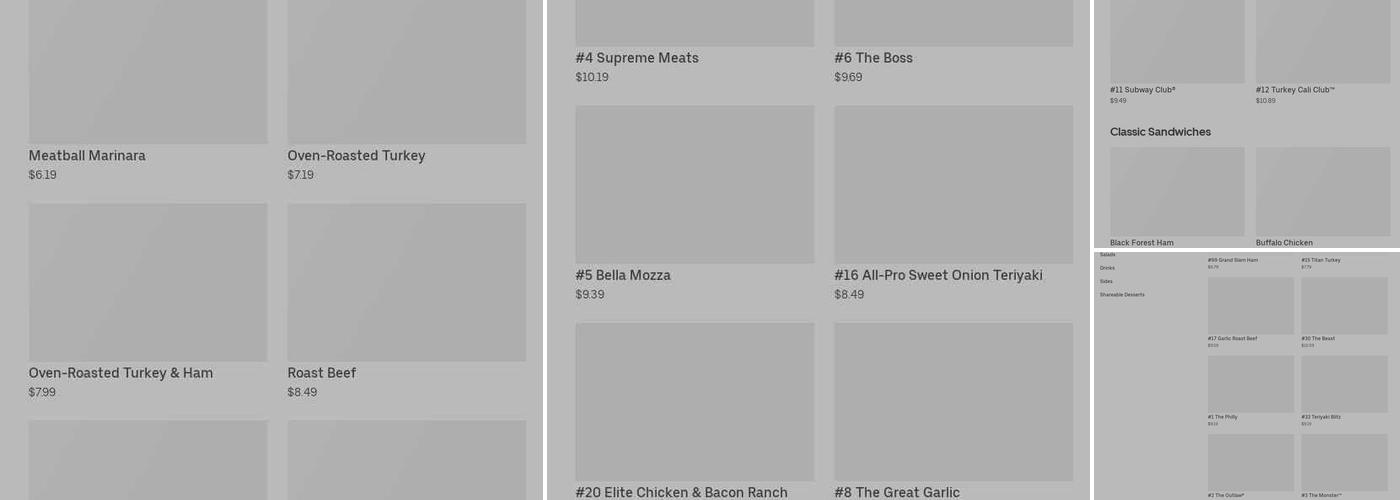 Subway Menu