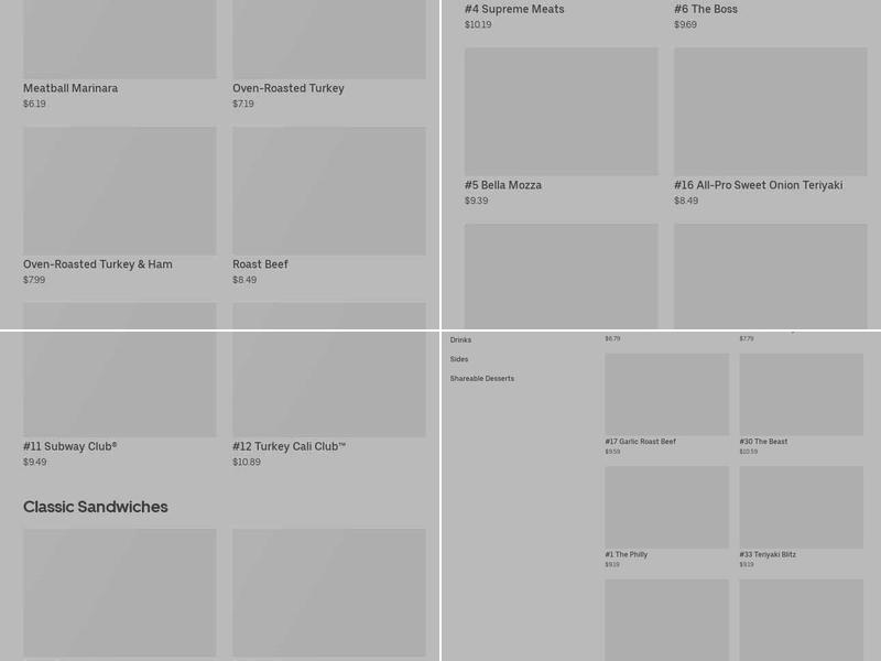 Subway Menu