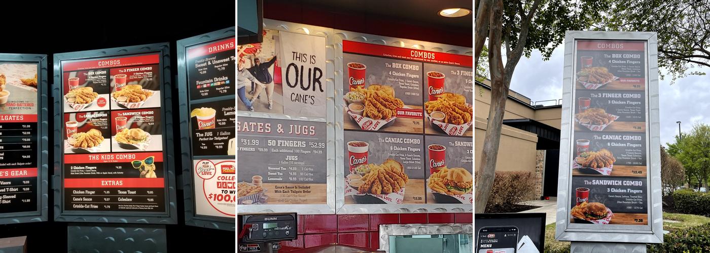 Raising Cane's Chicken Fingers Menu