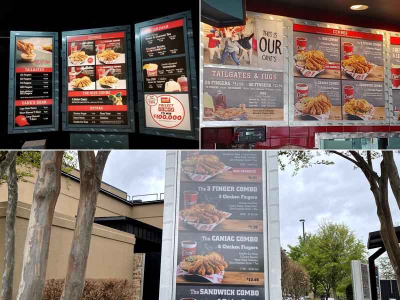 Raising Cane's Chicken Fingers Menu