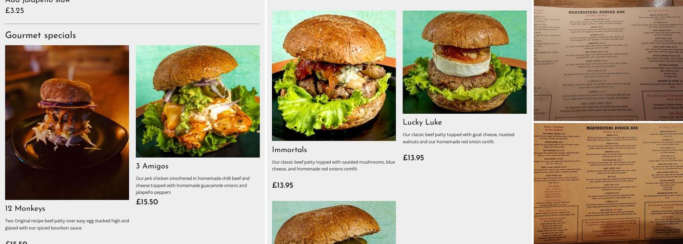 Burgers n Barrels Bath Menu