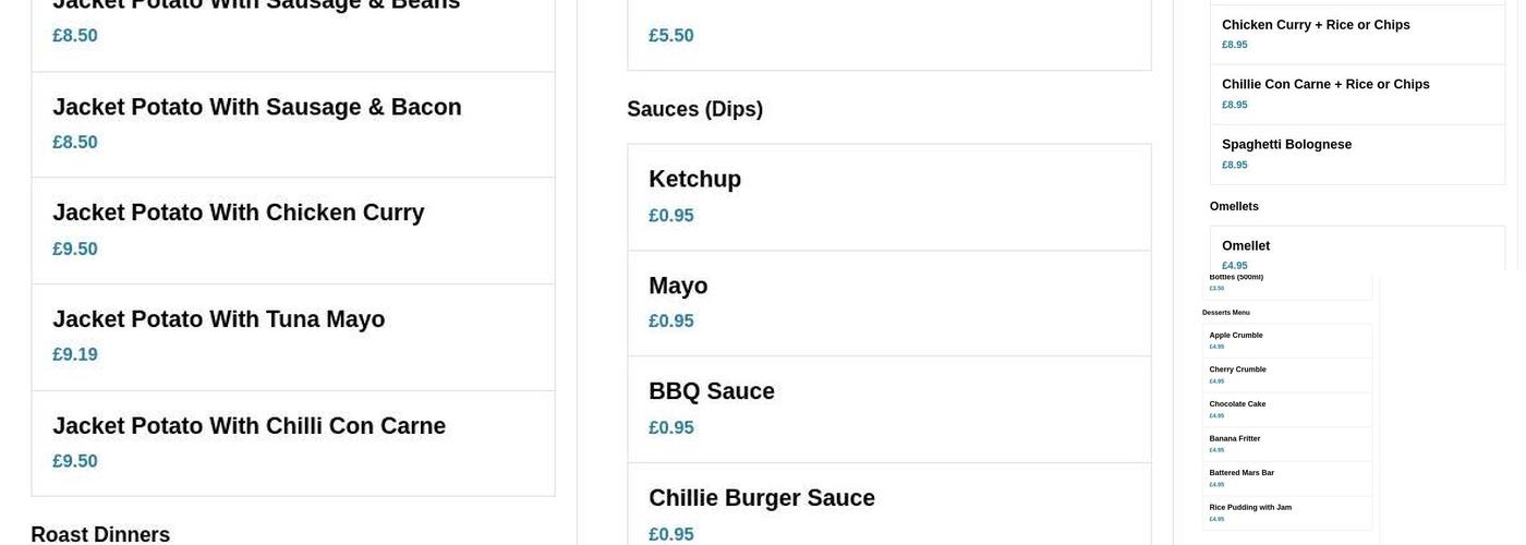 The Codfather Restaurant Menu