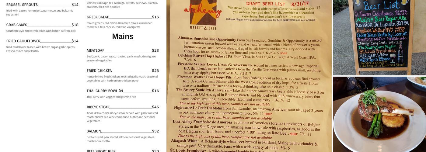Alchemy Café Menu
