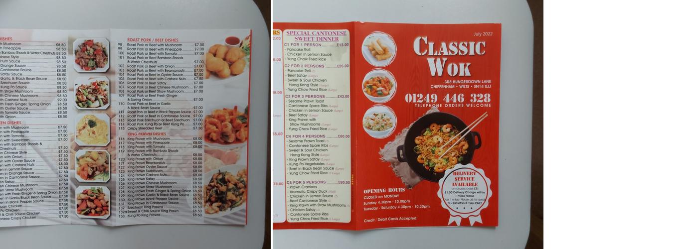 Classic Wok Menu
