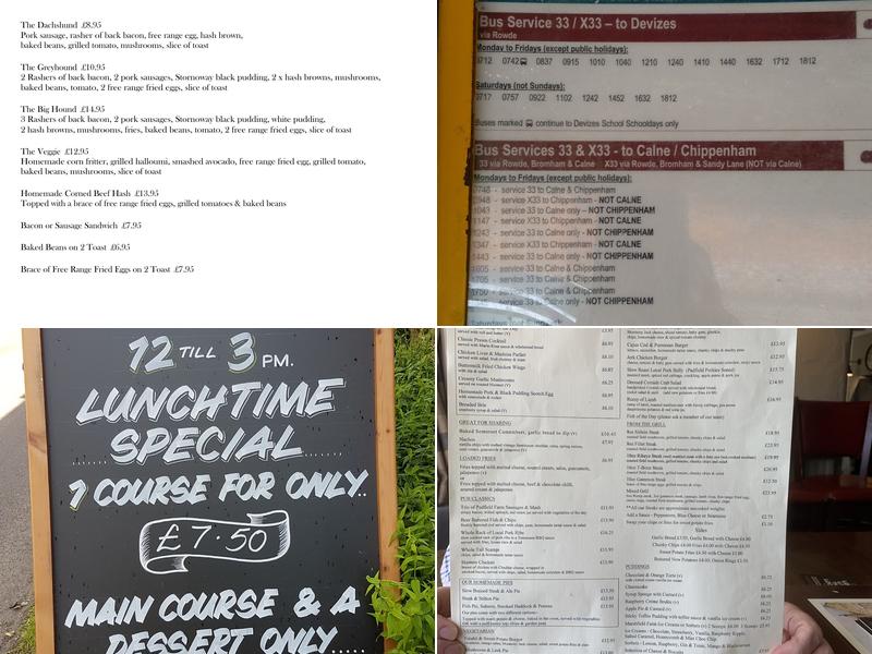 The Greyhound Menu