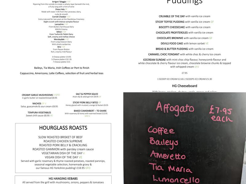 The Hourglass Devizes Menu