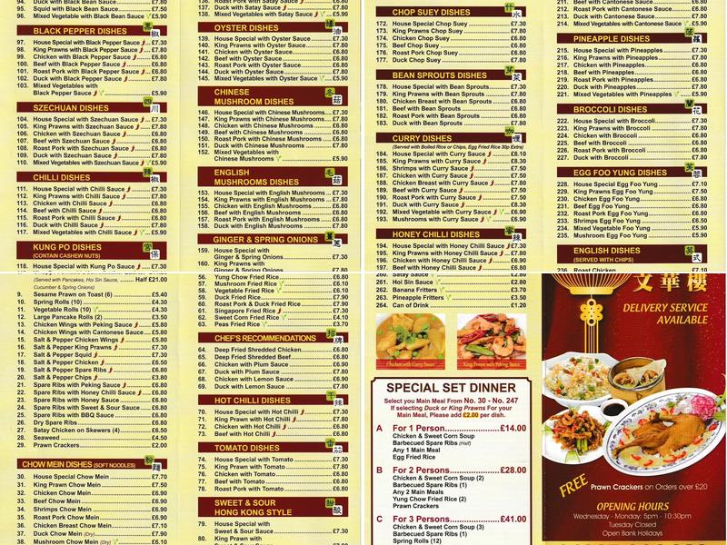 Mandarin House Menu