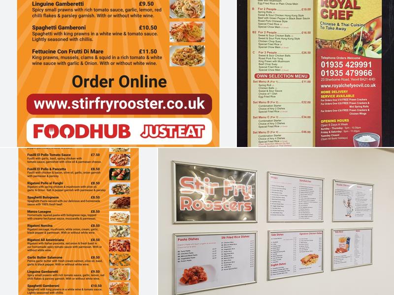 Stir fry Roosters Yeovil Menu