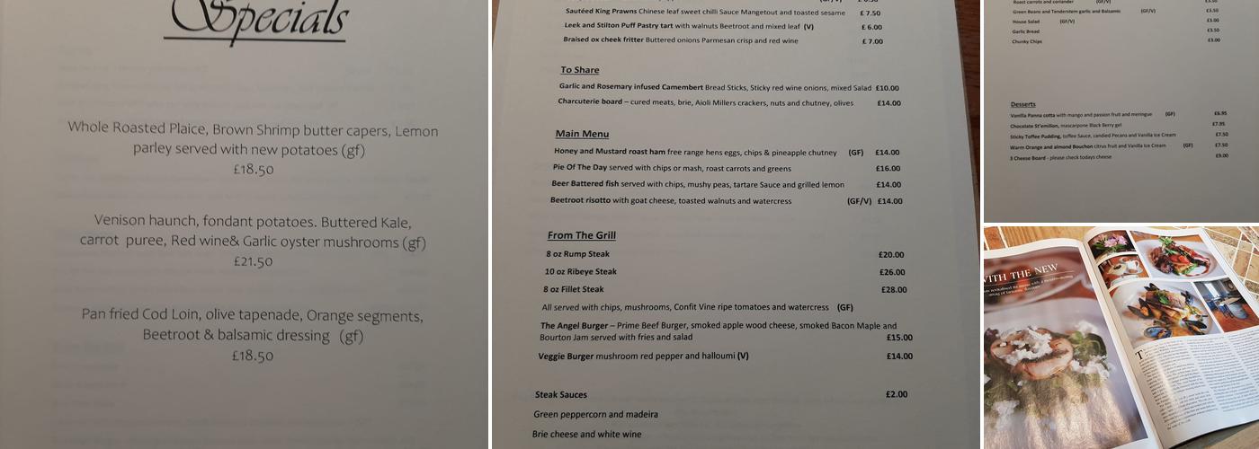 The Angel Inn Menu