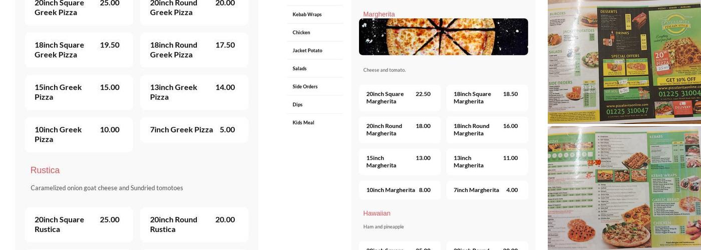 Pizza La-vita Menu
