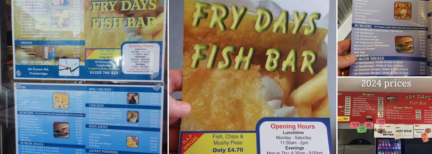 Fry Days Fish Bar Menu