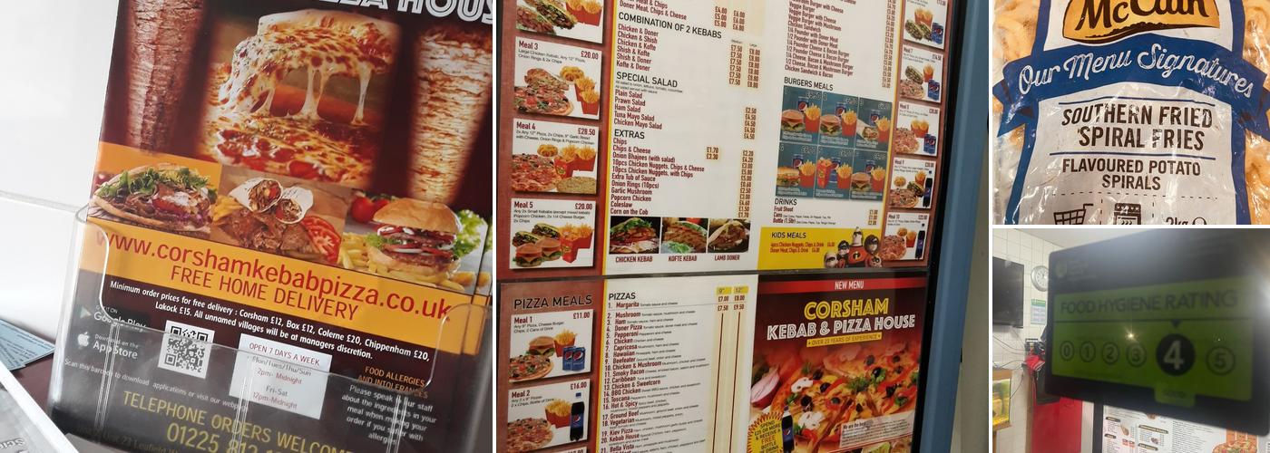 Corsham Kebab & Pizza House Menu