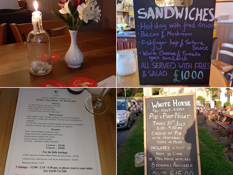 The White Horse Menu