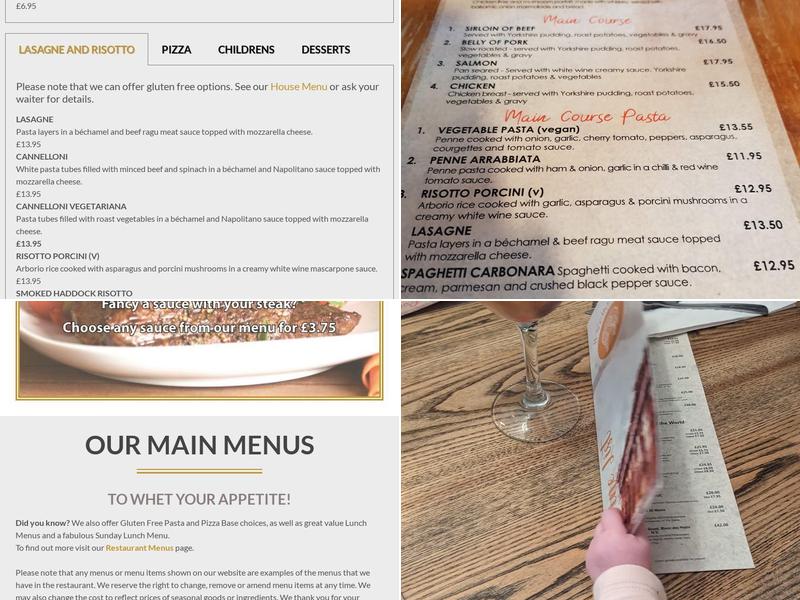 Il VELLO Doro @the Golden Fleece Menu