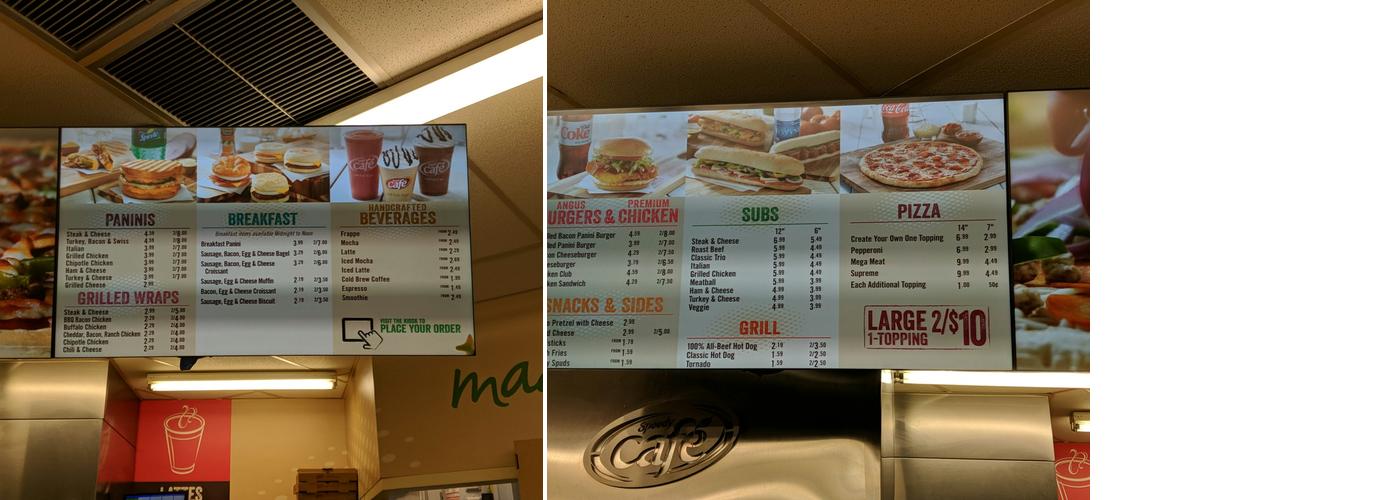 Speedway Menu