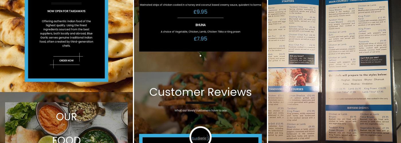 Blue Garlic Indian Restaurant Menu