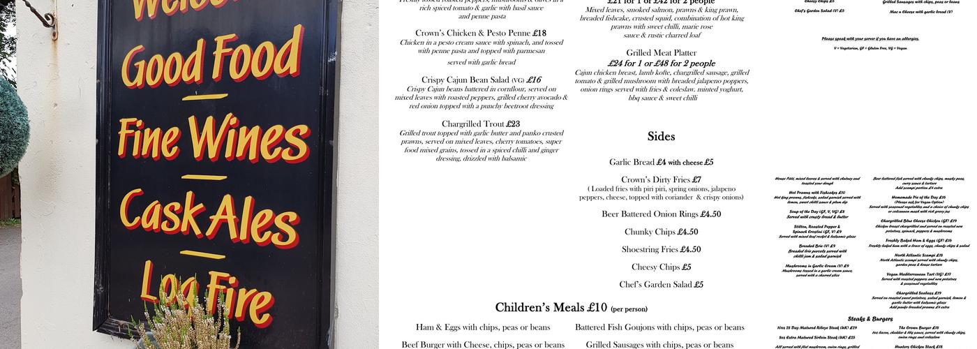 The Crown Inn Menu
