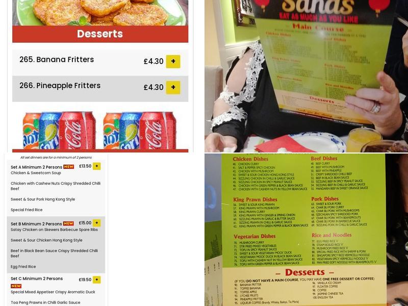 Sands Chinese Restaurant Menu