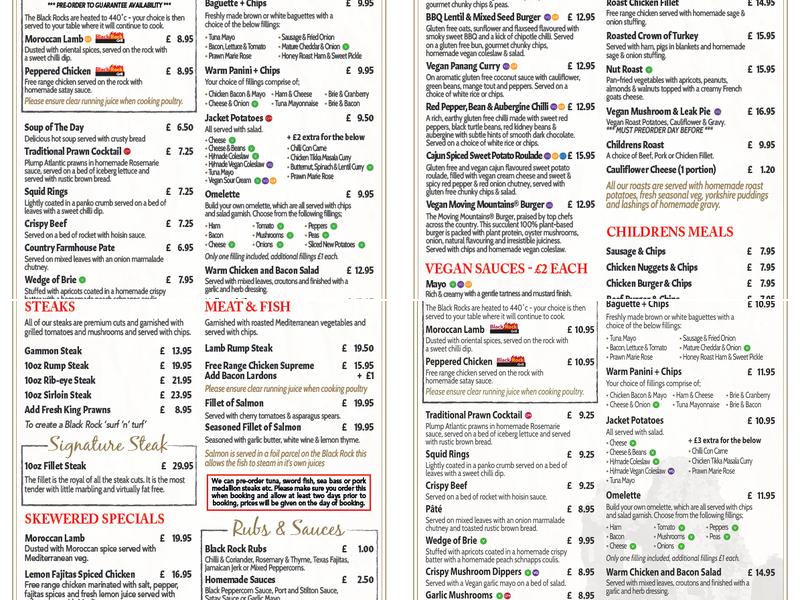 The Queens Head Menu