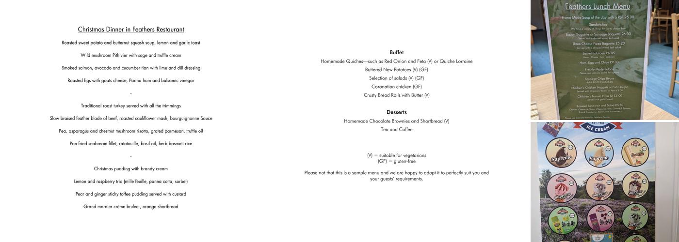 Feathers Restaurant Menu