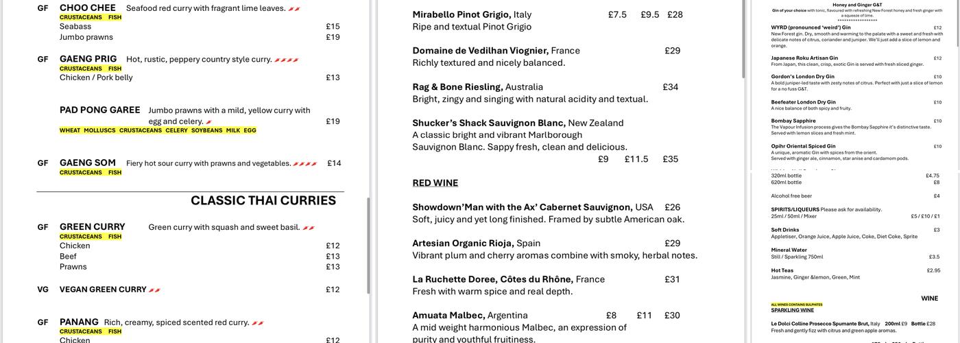 Anissa's Thai Kitchen Menu