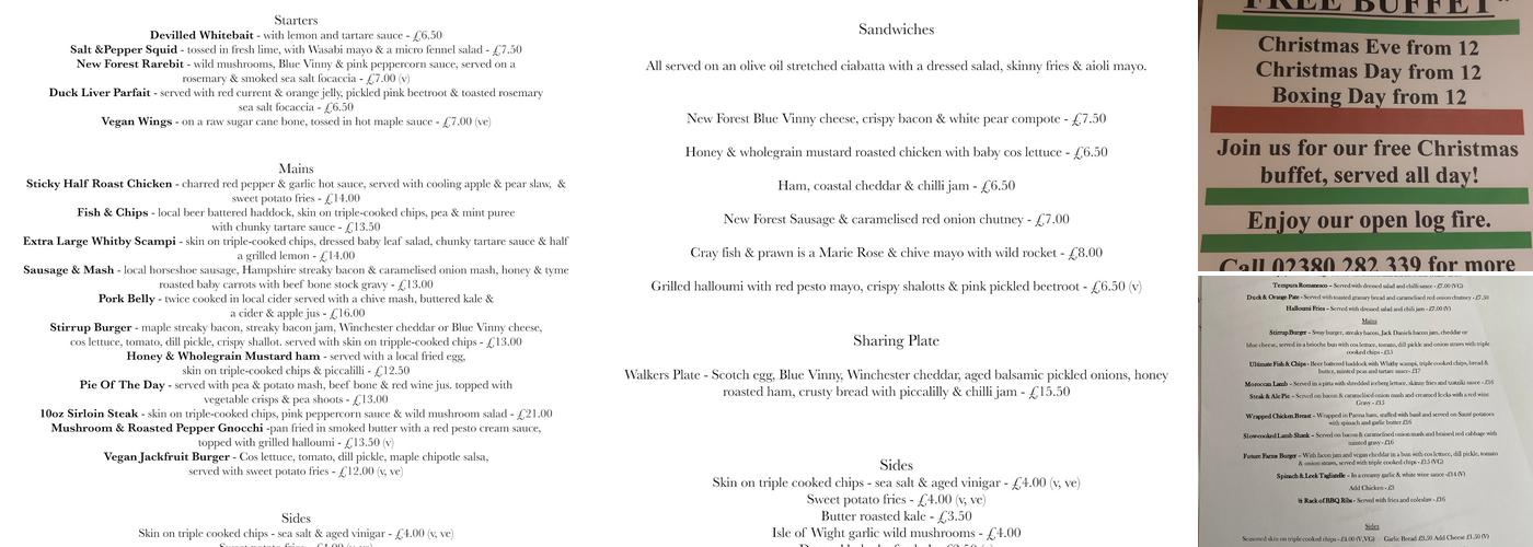 The Crown Stirrup Menu