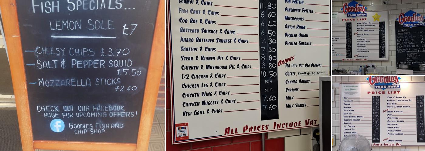 Goodies Fish And Chips Menu
