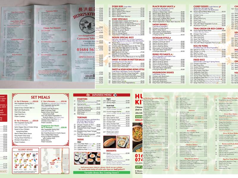 Hungs Kitchen Menu