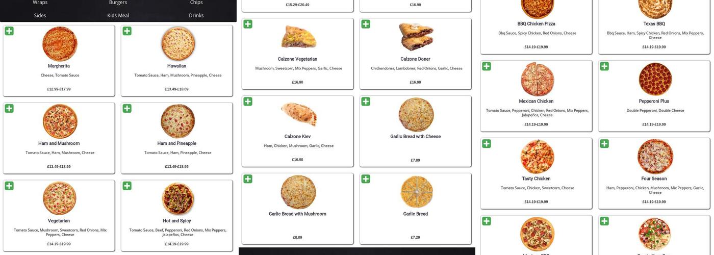 Malvern Kebab & Pizza House Menu