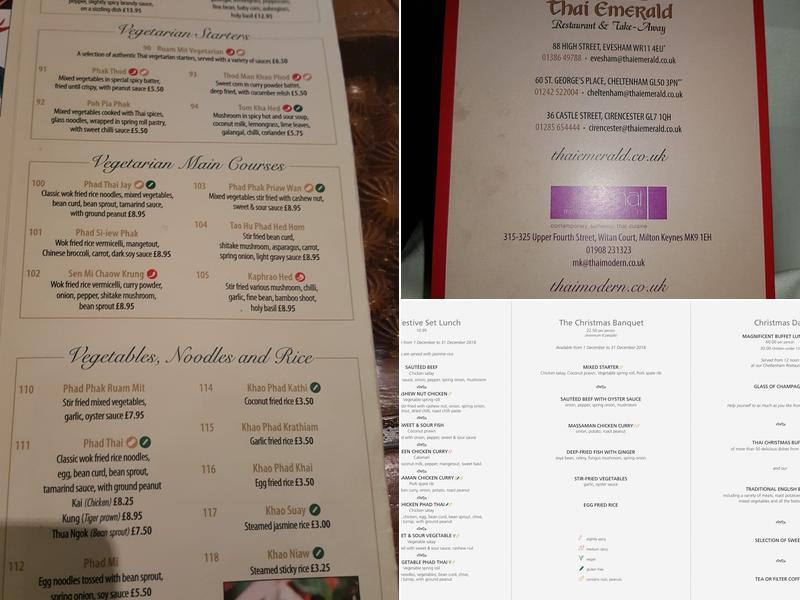 Thai Emerald Menu