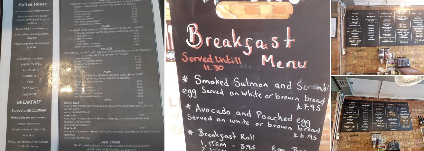 Herbies Coffee House Menu