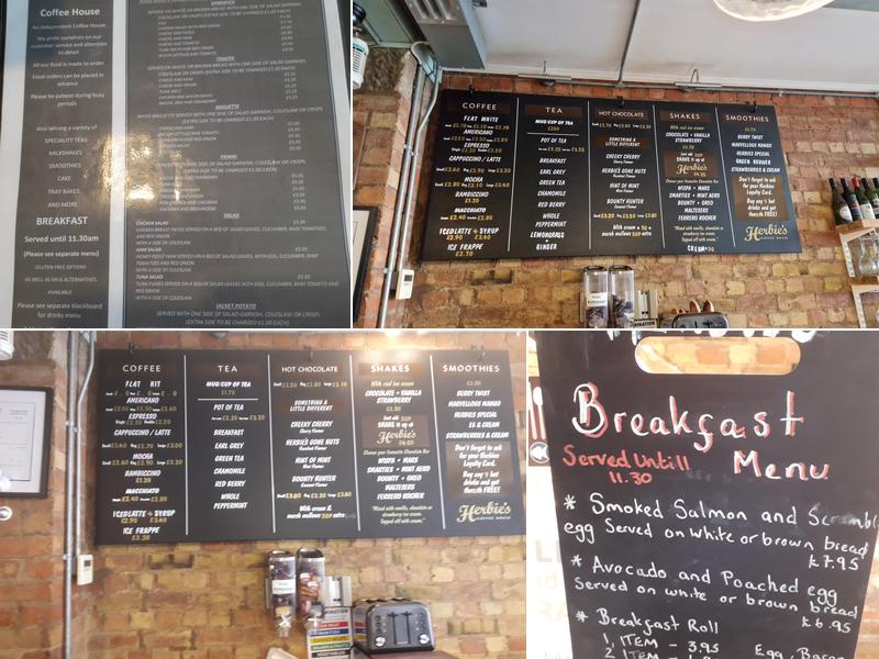 Herbies Coffee House Menu