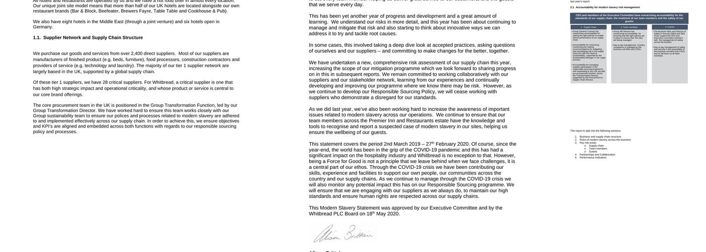 Premier Inn Worcester (M5,Jct6) hotel Menu