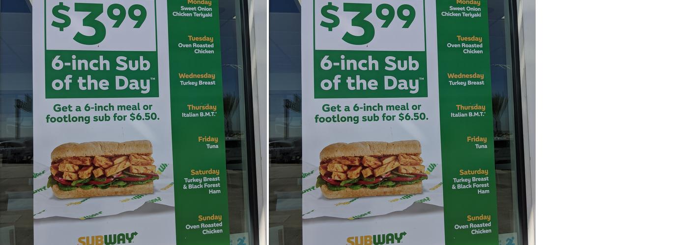 Subway Menu