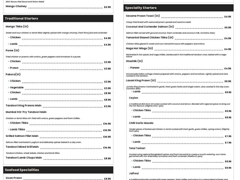 Namaste Taste Of Asia Menu