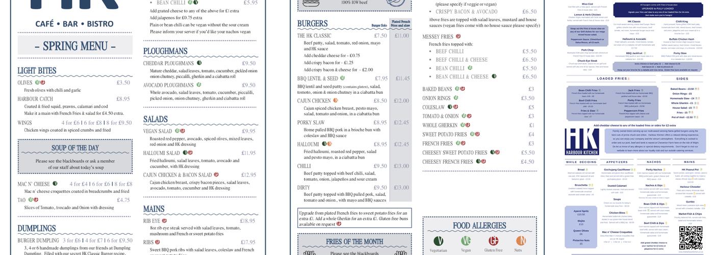 Harbour Kitchen Menu