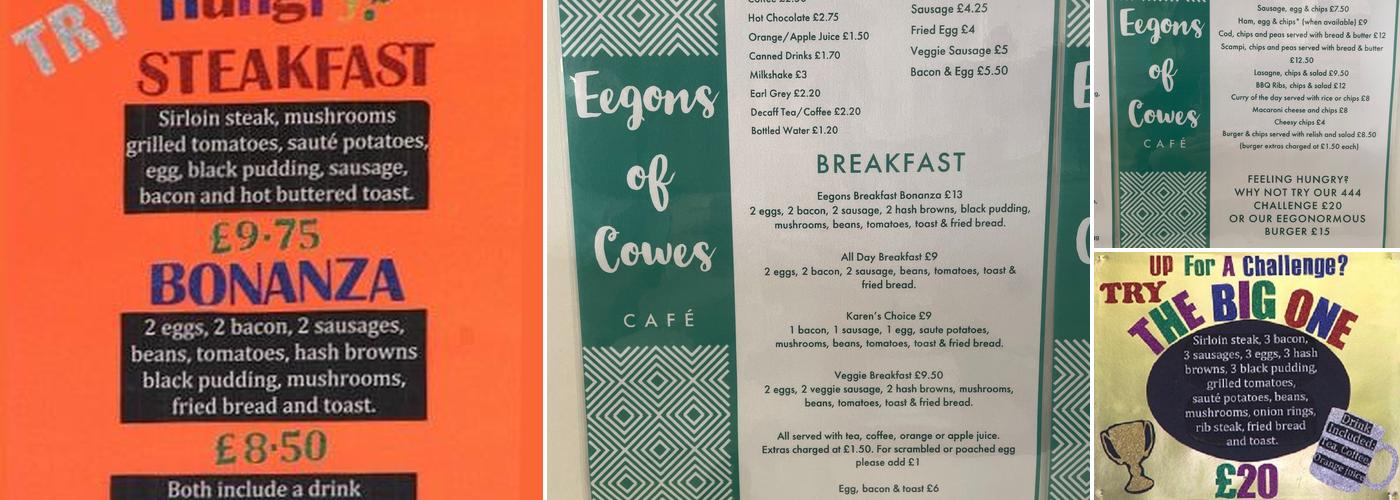 Eegons Cafe Menu