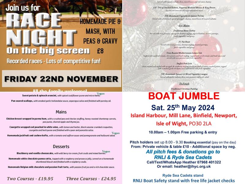 Island Harbour Marina Menu